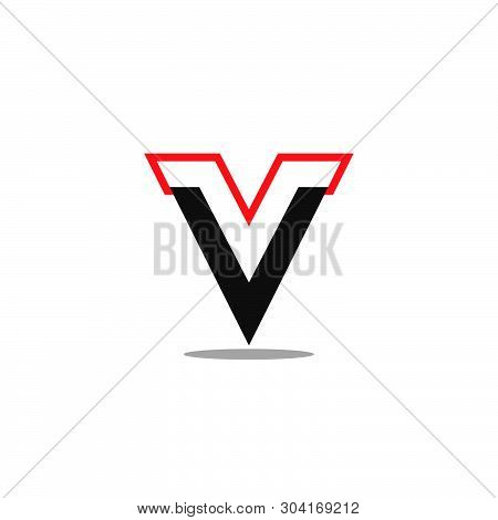 Unique Simple Design Of Letter V Simple Geometric Logo Vector