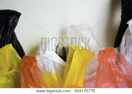 Say No To Plastic Bags - No More Plastic Concept Isolated White Background