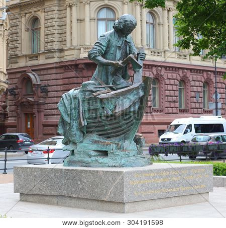 The Monument To Peter The Great Admiralteyskaya Naberegnaya, Saint-petersburg, Russia July 2018