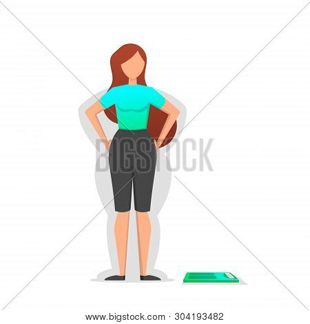 Healthy Lifestyle. The Girl Thinks About Losing Weight And Weight Loss. Health Problems