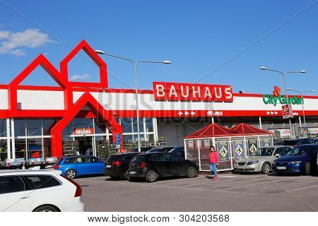 Stockholm, Sweden - May 31, 2019: Exterior View Of The Bauhaus Retail Store Located In Bromma Offeri