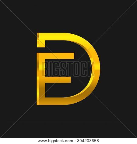 Df Letter Gold Gradient Logo Design Vector Illustration Template