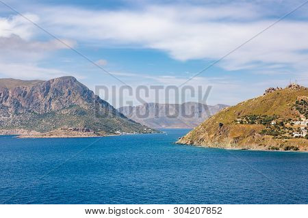 Pothia City On Kalymnos Island. View Form Ferry.