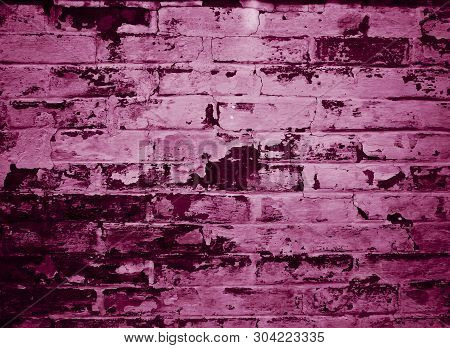 A Detail Of A Tyrian Purple Brickwall Background