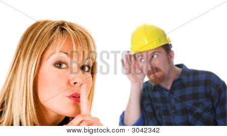 Businesswoman และช่างก่อสร้าง