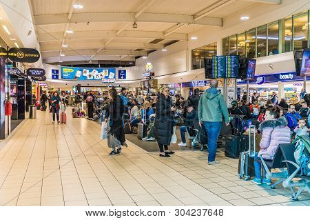 London Luton, England. April 2019. A View Inside Luton Airport In The Uk