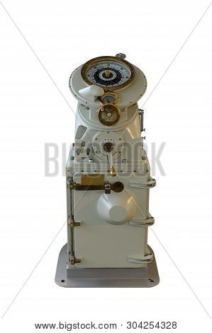 Image Of Naval Gyrocompass Isolated On White Background