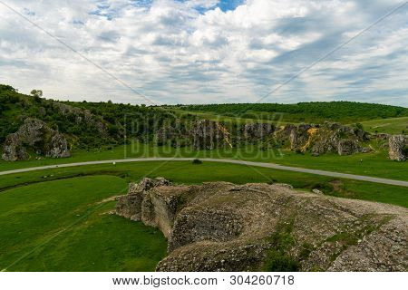 Mountain Landscape Limestone Rock Formations Dobrogea, Romania, Europe