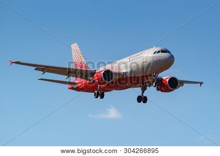 Moscow, Russia - April 03, 2019: Aircraft Airbus A319-111 Ei-eyl Of Rossiya - Russian Airlines Going