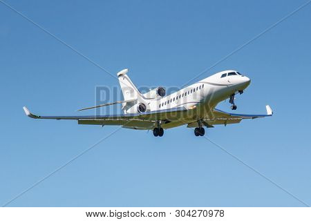 Moscow, Russia - May 19, 2019: Aircraft Dassault Falcon 8x T7-sgs Landing At Vnukovo International A
