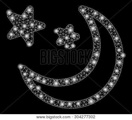 Gold Square Mosaic And Solid Clear Night Sky. Vector Geographic Clear Night Sky In Yellow Golden Col