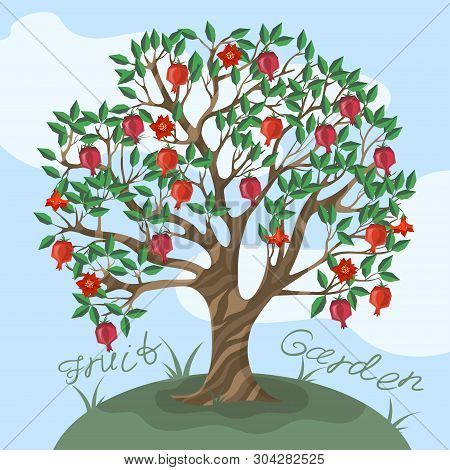 Postcard With A Ganat Tree Against The Sky Vector Image