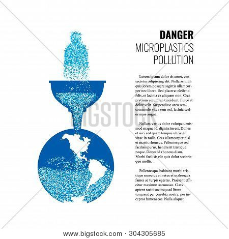 Of Microplastics In The Water Vector Banner.