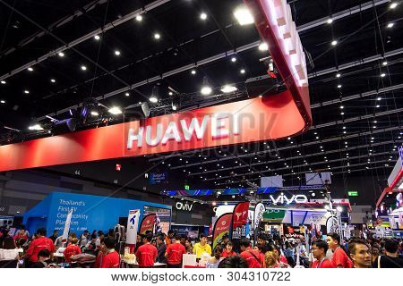 Bangkok, Thailand - June 01, 2019 : Thailand Mobile Expo 2019 ,huawei Zone ,huawei Is Chinese Networ