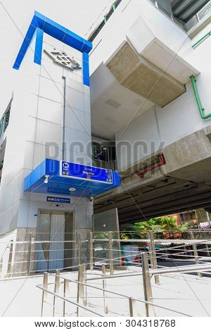 Bangkok , Thailand -  31  May, 2019 : MRT Sky train Bang Khae station before grand opening service