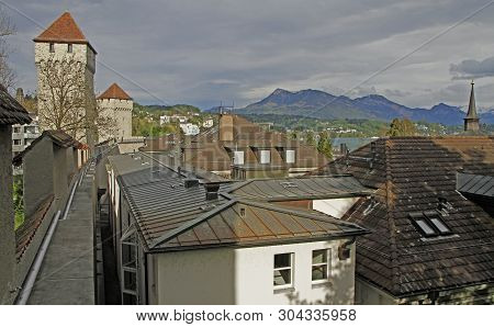 View From Musegg Wall In City Luzern