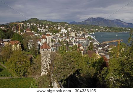 The Cityscape Of City Luzern In Switzerland