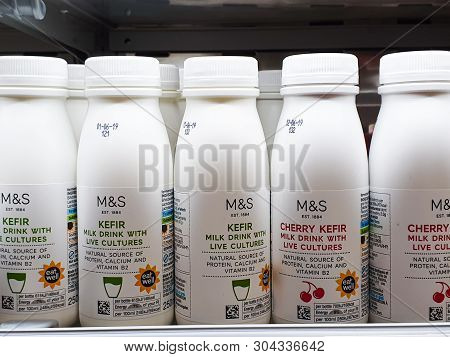 Sheffield, Uk - 31st May 2019: Bottles Of Healthy Drinks On Sale In Marks And Spencers In Meadowhall