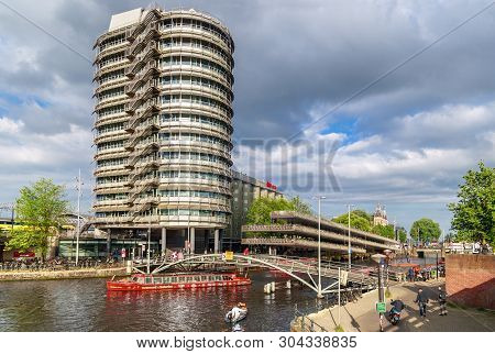 Amsterdam, Netherlands - May 25, 2019: Regardz Meeting Center Known As Zilveren Toren Amsterdam Next