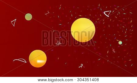 Fresh Space Fantasy. Background Texture, Blend. Plain Colorific Illustration.  Red Colored Backgroun