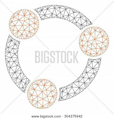 Mesh Collaboration Polygonal Icon Vector Illustration. Model Is Based On Collaboration Flat Icon. Tr