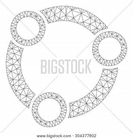 Mesh Community Polygonal Icon Vector Illustration. Model Is Based On Community Flat Icon. Triangular