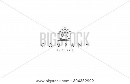 Asian House Abstract Black 2 Vector Logo Design