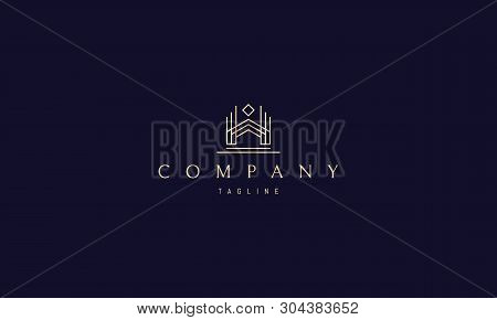 Asian House Abstract Gold Line Vector Logo Design