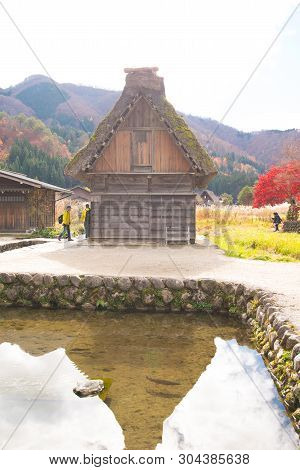 Shirakawa-go, Japan - November 15, 2018: Traditional Gassho-zukuri House In Shirakawa-go,japan.shira