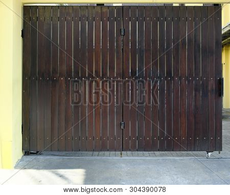 Wooden Door Vintage And Blackground Photo Stock