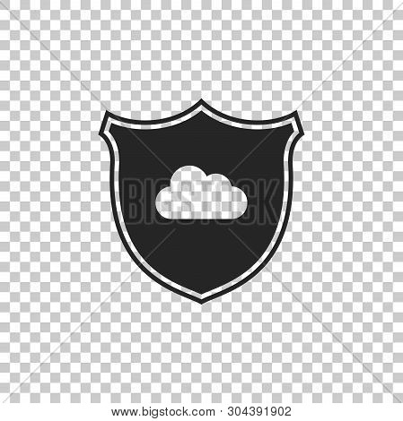 Cloud And Shield Icon Isolated On Transparent Background. Cloud Storage Data Protection. Security, S