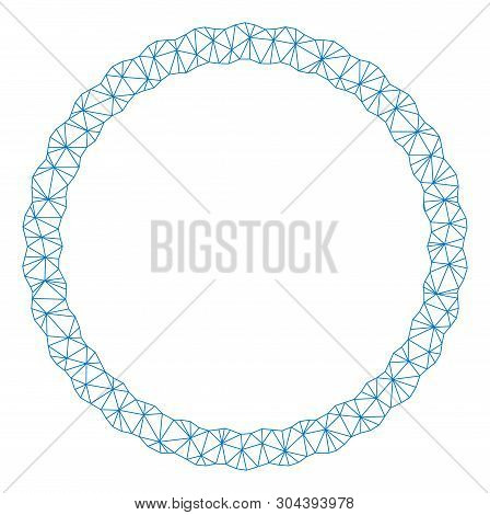 Mesh Certificate Rosette Frame Polygonal 2d Vector Illustration. Carcass Model Is Based On Certifica