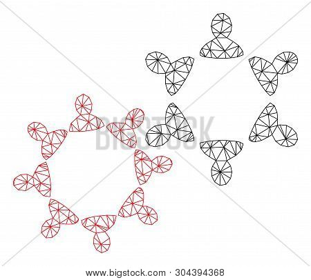 Mesh Collaboration Polygonal Symbol Vector Illustration. Carcass Model Is Based On Collaboration Fla