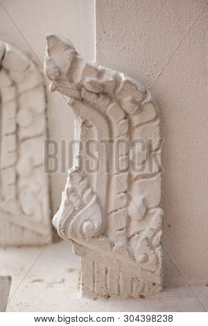 Thai Pattern On Wall Of Church At  Wat Rakhang Khositaram Bangkok ,thailand