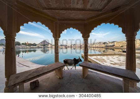 A View Of Pushkar Lake - A Well Known Pilgrimage Center For Hindu Pilgrims At Pushkar, Rajasthan