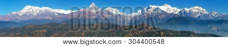 Mount Annapurna Range, Nepal Himalayas Mountains, Panoramic View