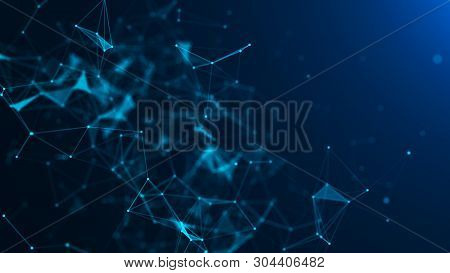 Abstract Blue Digital Background. Big Data Visualization. Science Background. Big Data Complex With
