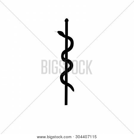 Symbol Medicine Silhouette Ancient Mythology Fantasy. Vector Illustration.