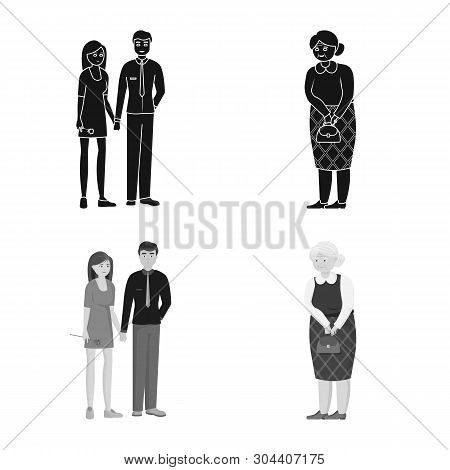 Vector Illustration Of Character And Avatar  Icon. Collection Of Character And Portrait Vector Icon 