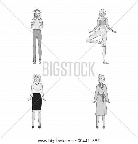 Vector Illustration Of Emotions And Female Icon. Set Of Emotions And Body Stock Vector Illustration.