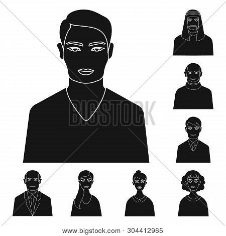 Vector Illustration Of Photo And Character  Logo. Set Of Photo And Face Stock Symbol For Web.