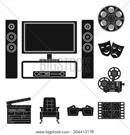 Vector Design Of Session And Viewing Icon. Set Of Session And Theater Vector Icon For Stock.