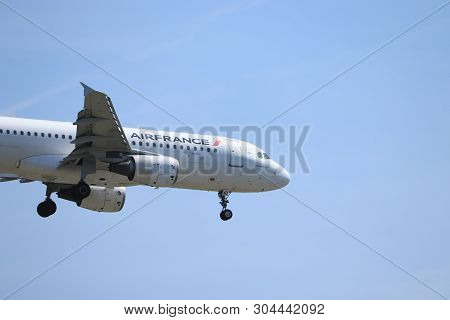 Amsterdam, The Netherlands - June, 1st 2019: F-gkxo Air France Airbus A320-200 Final Approach To Pol