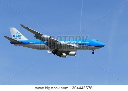 Amsterdam, The Netherlands - June, 1st 2019: Ph-ckb Klm Royal Dutch Airlines Boeing 747  Final Appro