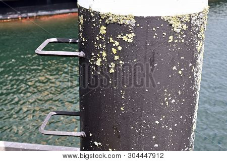 Different Bollards And Technical Installations Of Vessel Traffic At The Port In Kiel Germany
