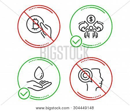 Do Or Stop. Sharing Economy, Water Care And Bitcoin Pay Icons Simple Set. Writer Sign. Share, Aqua D