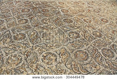 Mosaic Tile Floor Along The Curetes Road In The Ancient City Ruins Of Ephesus, Turkey Near Selcuk.