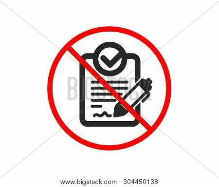 No Or Stop. Rfp Icon. Request For Proposal Sign. Report Document Symbol. Prohibited Ban Stop Symbol.