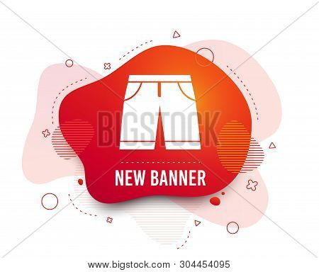 Fluid Badge. Mens Bermuda Shorts Sign Icon. Clothing Symbol. Abstract Shape. Gradient Shorts Icon. F