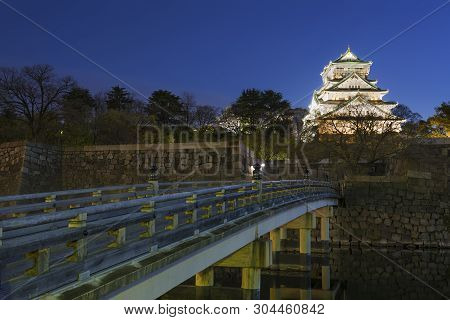 Famous Historical Landmark Osaka Castle In Japan